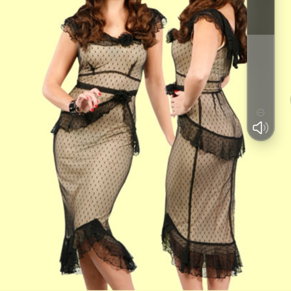 Stop Staring Vintage Retro Pinup Fitted Lace Dress